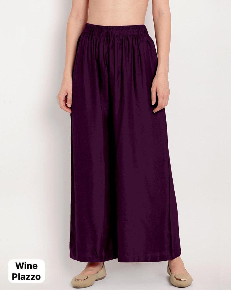 Tew Full Flair Rayon Elastic Waist Plazzo Bottom